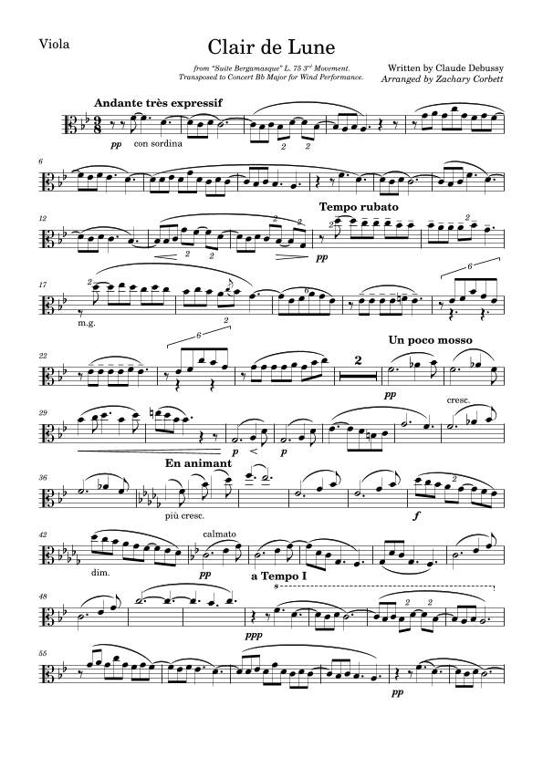 Clair de Lune (arr. Zachary Corbett)