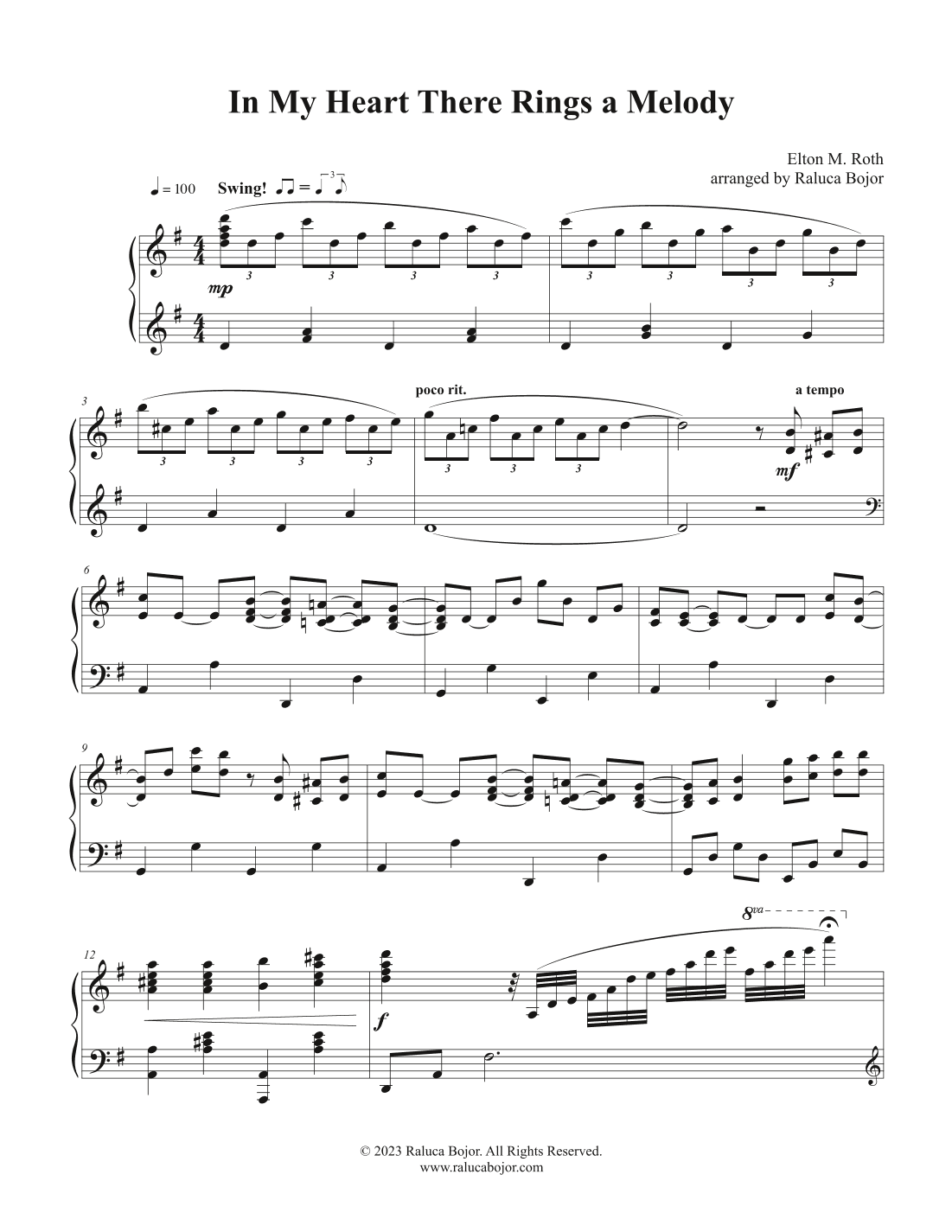 In My Heart There Rings a Melody (arr. Raluca Bojor)