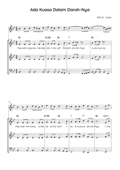 Power in the Blood - Score Only (arr. Angie Wiranata)