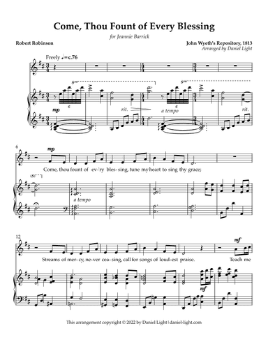 Come, Thou Fount of Every Blessing (arr. Daniel Light)