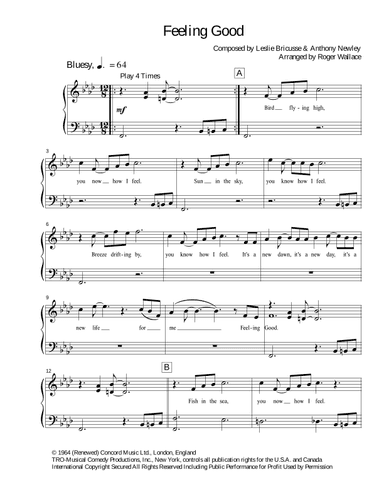 Feeling Good (arr. Roger Wallace)