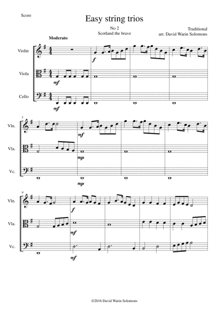 Scotland the brave for string trio (arr. David Warin Solomons)