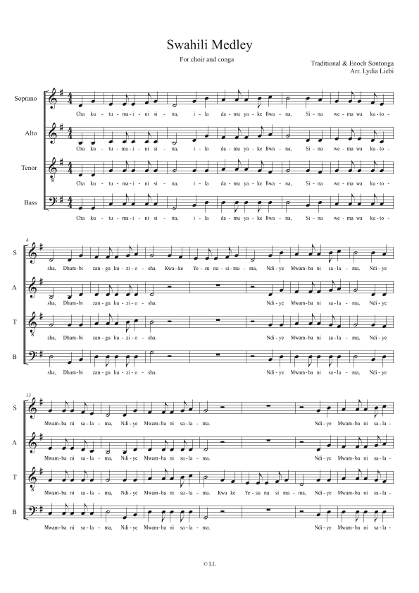 Cha Kutumaini Sina - Swahili Medley (arr. Lydia Liebi)