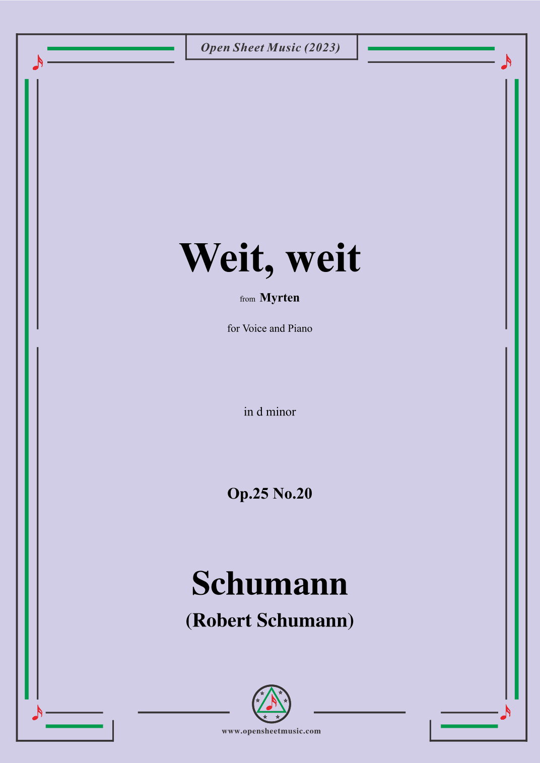 R. Schumann-Weit,weit,Op.25 No.20,from Myrten,in d minor (arr. OSM Press)