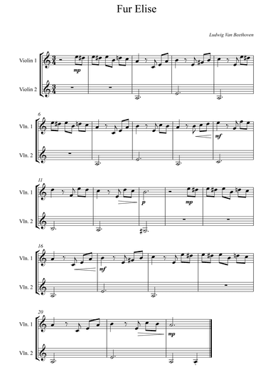 Fur Elise - Beethoven (arr. Wesley S. SIlva)