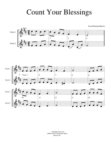 Count Your Blessings: a Violin Duet (arr. Sue Morris)