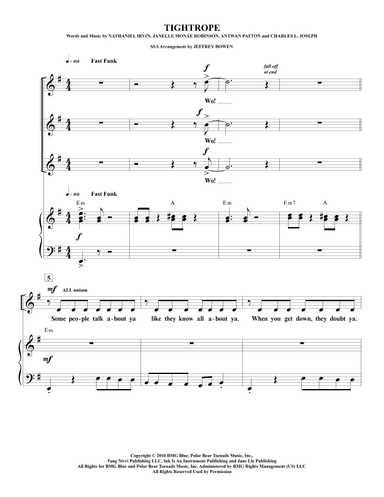 Tightrope (arr. Jeffrey Bowen)