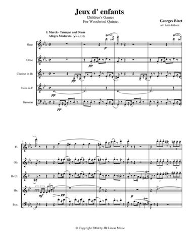 Bizet - Children's Games for Woodwind Quintet (arr. John Gibson)