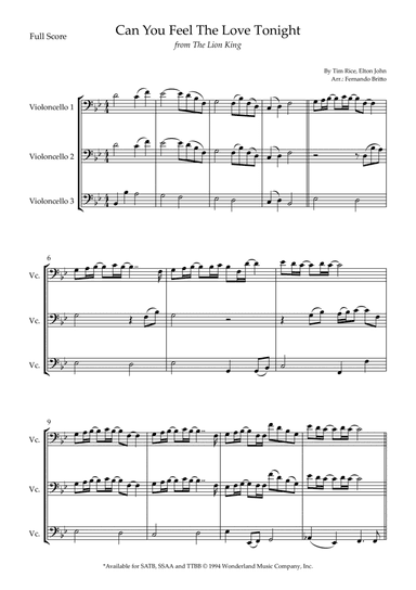 Can You Feel The Love Tonight (arr. Fernando Britto)