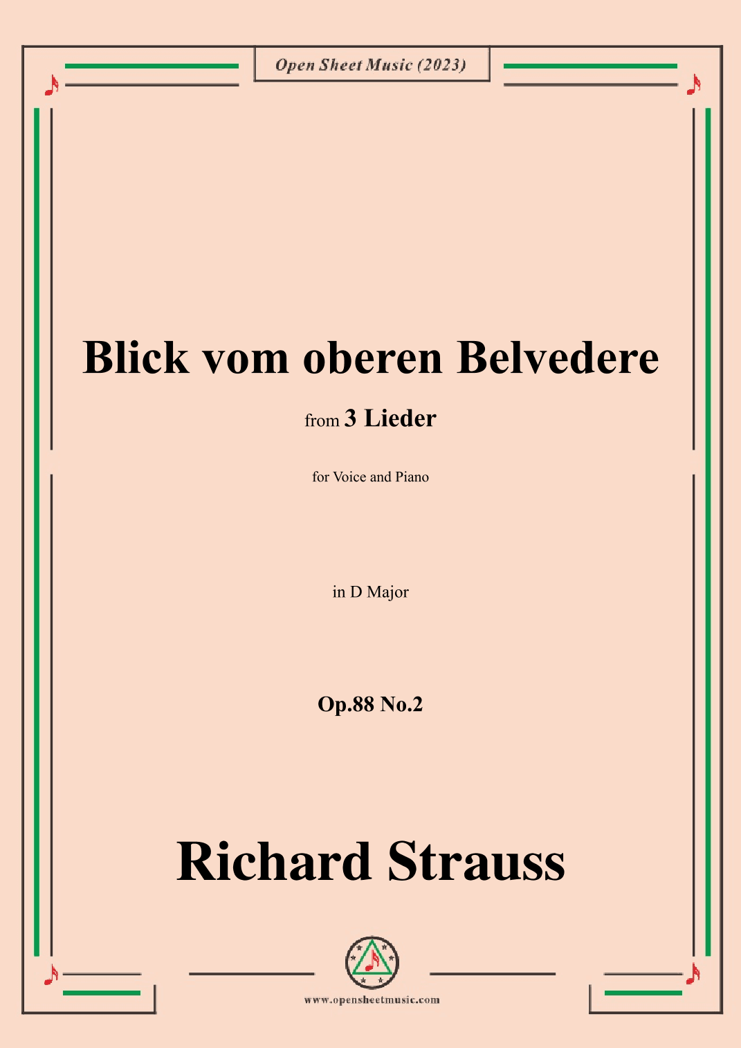 Richard Strauss-Blick vom oberen Belvedere,in D Major (arr. OSM Press)