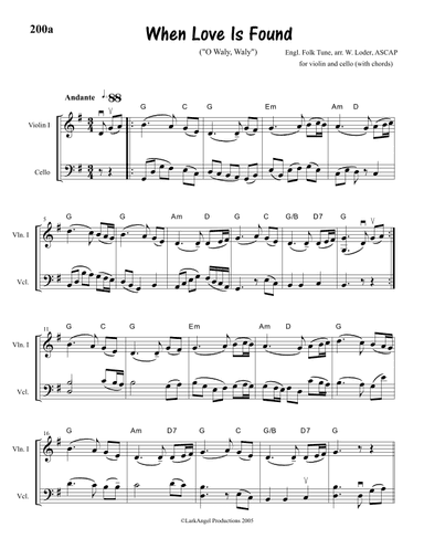 When Love is Found ("O Waly Waly" tune) (arr. Wendy Loder, ASCAP)
