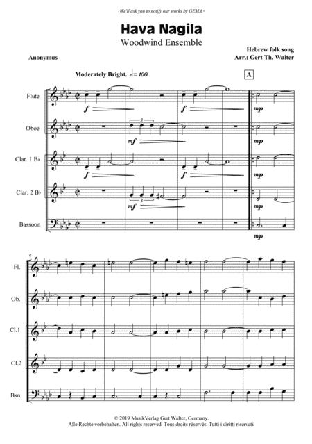 Hava Nagila (arr. Gert Th. Walter)