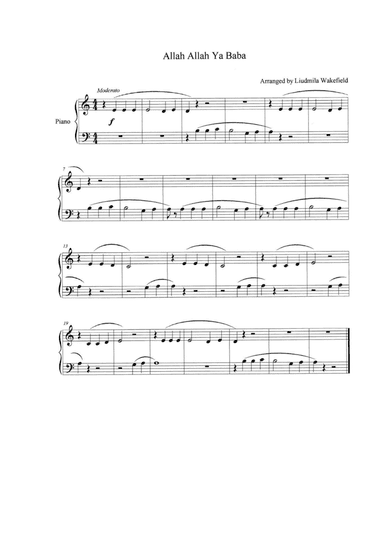 Allah, Allah Ya Baba (arr. Liudmila Wakefield)