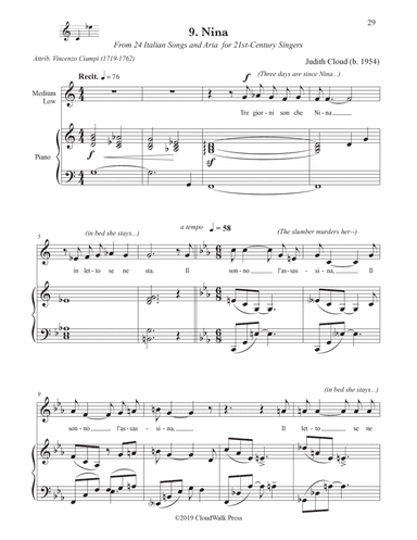 24 Italian Songs and Arias for 21st-Century Singers, No. 9 Nina