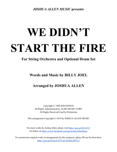 We Didn't Start The Fire (arr. Joshua Allen)