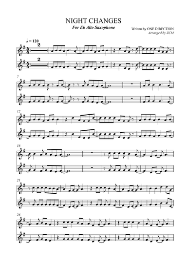 Night Changes (arr. Zachary Corbett)