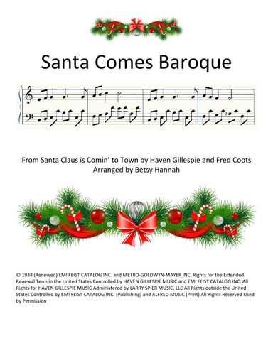 Santa Claus Is Comin' To Town (arr. Betsy Hannah)