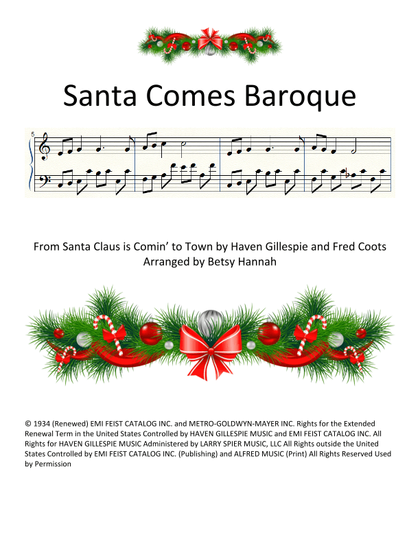 Santa Claus Is Comin' To Town (arr. Betsy Hannah)