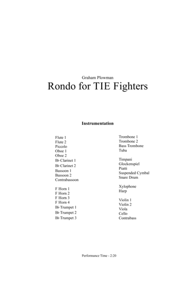 Rondo for TIE Fighters Full Score and Parts