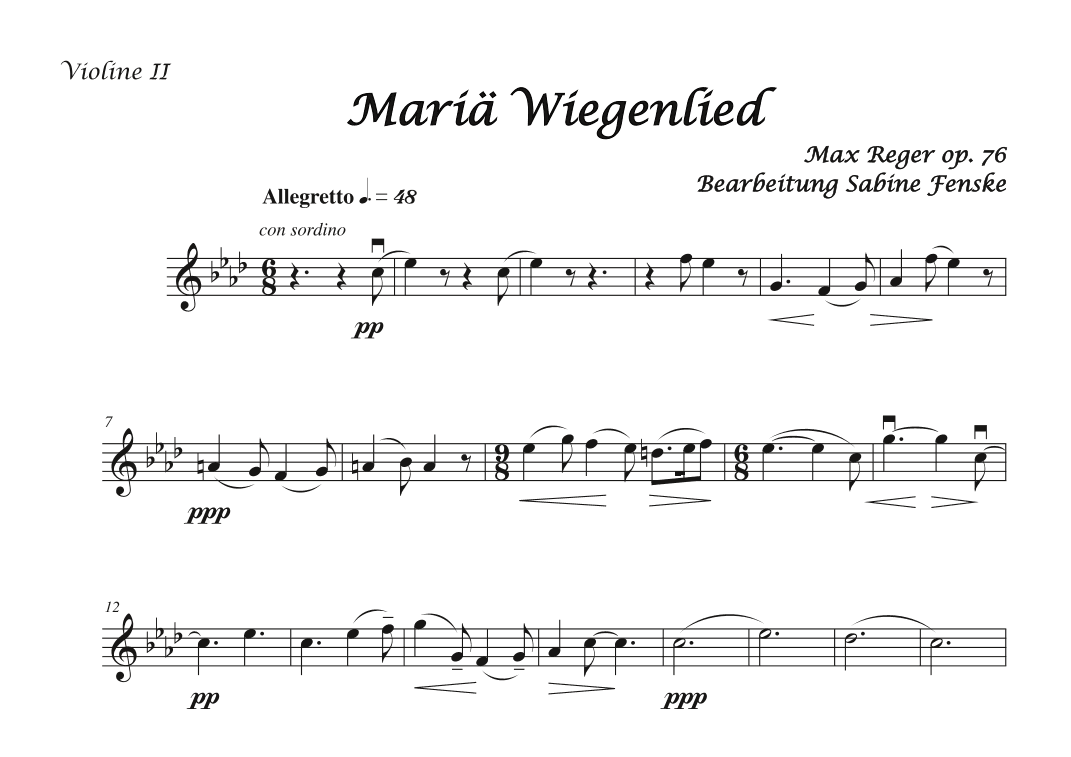 Mariae Wiegenlied (Maria’s Lullabye) (arr. Sabine Fenske)
