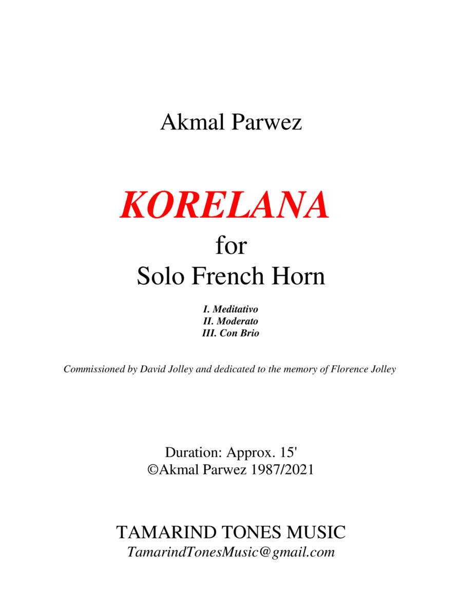 Korelana for Solo French Horn