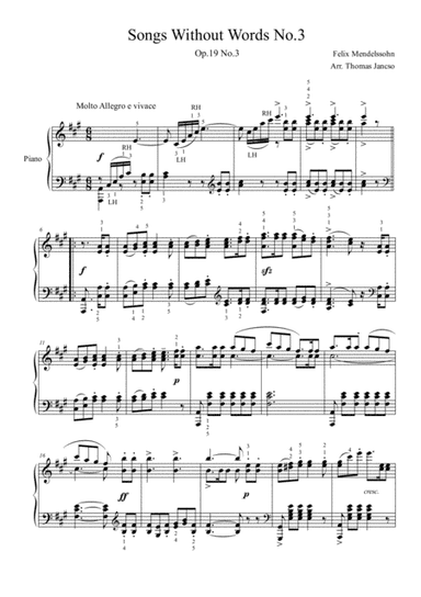Songs Without Words Op.19 No.3 (arr. Thomas Jancso)