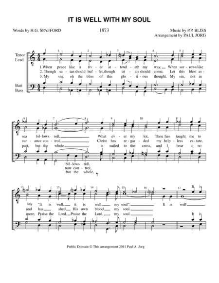 IT IS WELL WITH MY SOUL (arr. Paul A. Jorg)