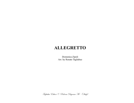ALLEGRETTO - D. Zipoli - For Organ 3 staff (arr. Renato Tagliabue)