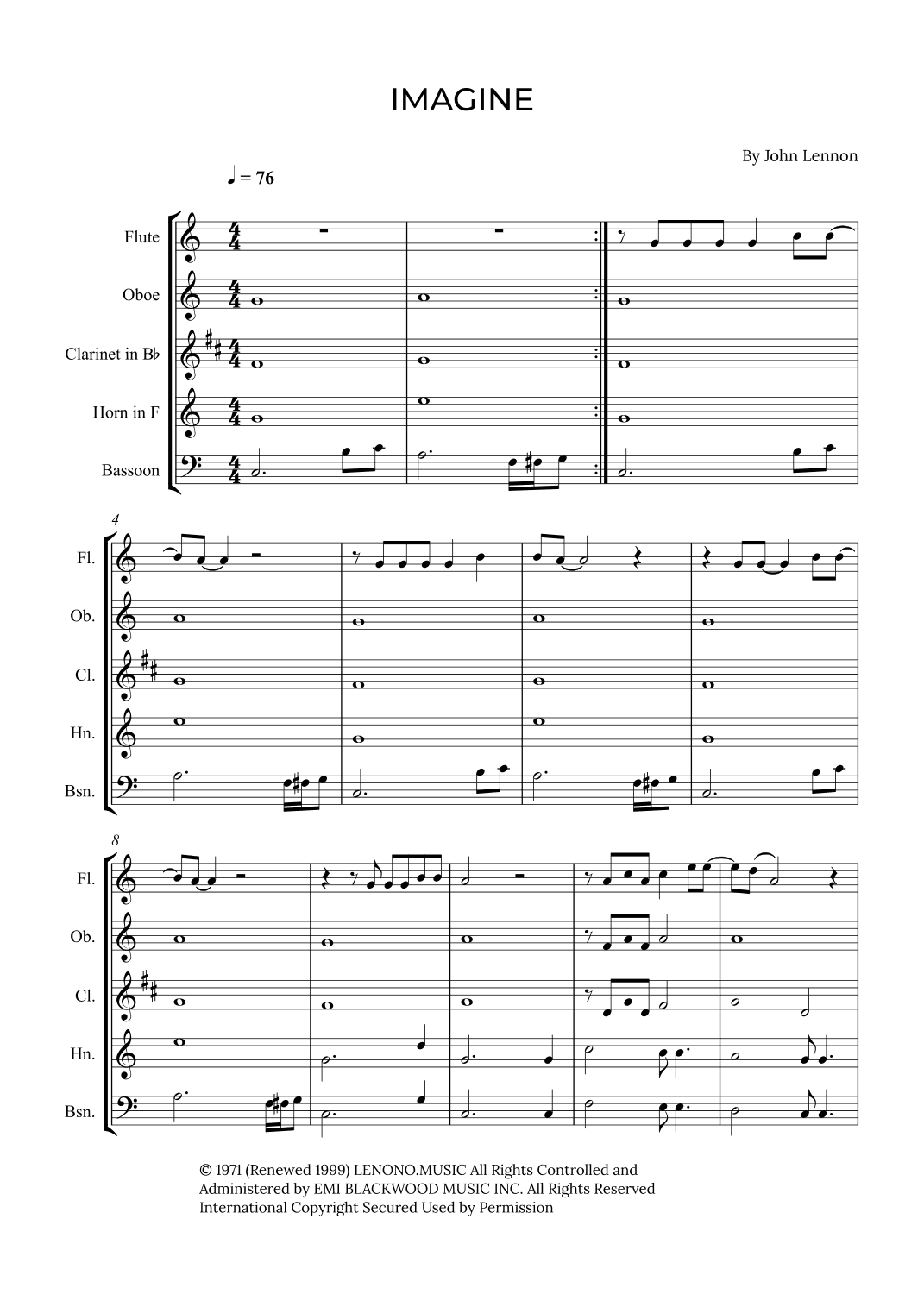 Imagine (arr. Alex Nunes Rodrigues)