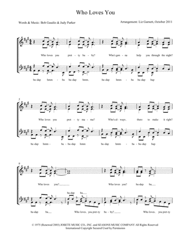 Who Loves You (arr. Liz Garnett)