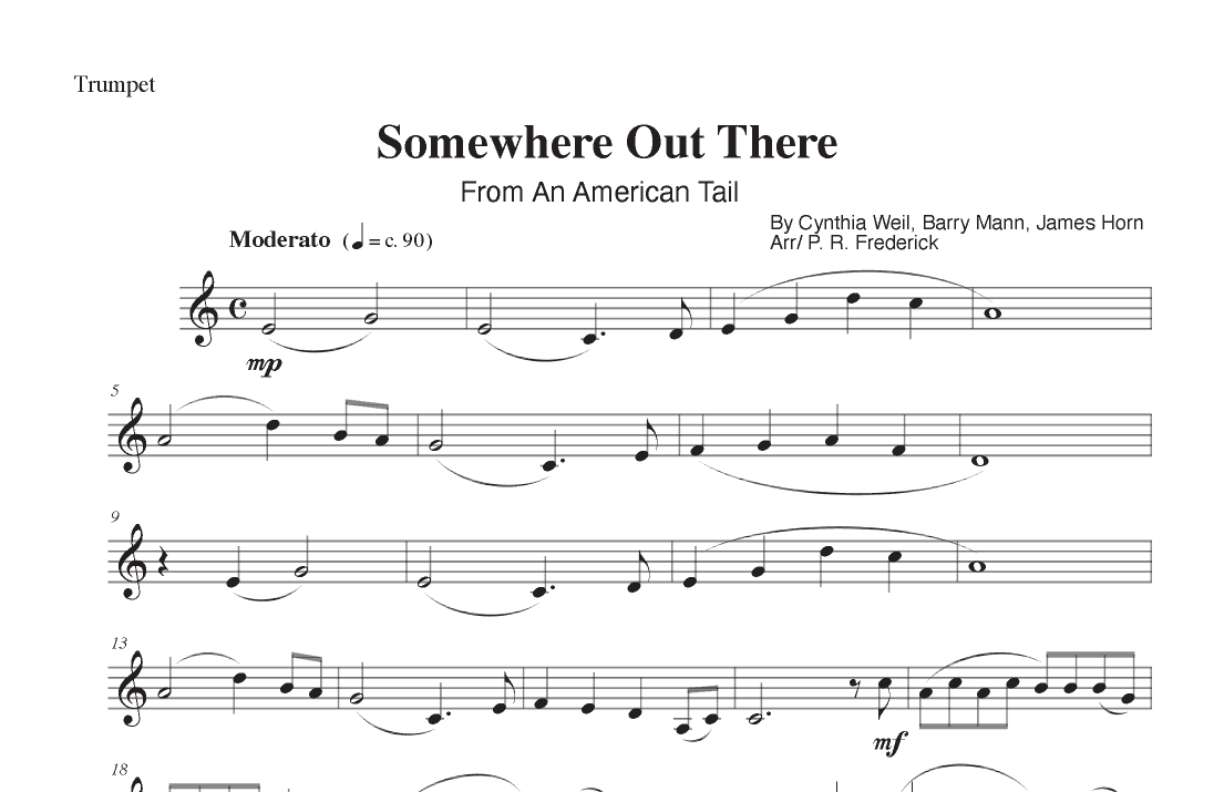 Somewhere Out There (arr. P. R. Frederick)