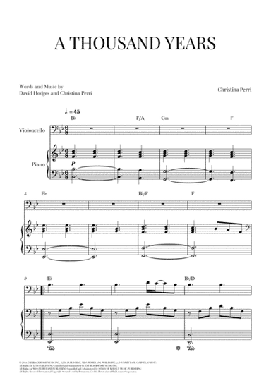 A Thousand Years (arr. Cadenza Editions)