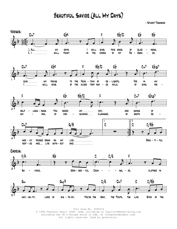 Beautiful Savior (all My Days) (arr. Travis J. Gandy)