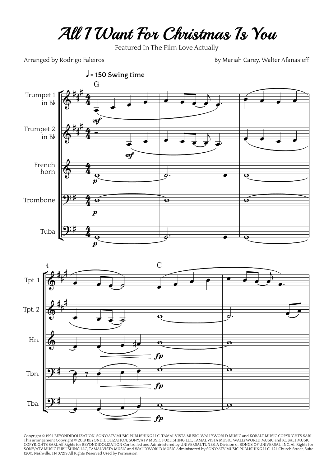 All I Want For Christmas Is You (arr. Rodrigo Faleiros)