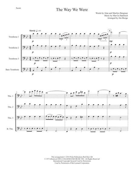 The Way We Were (arr. Jim Bicigo)