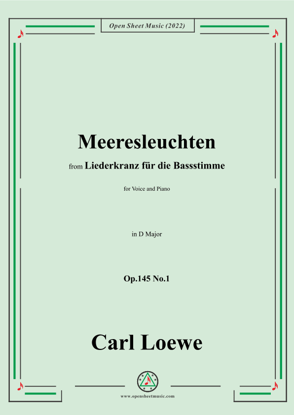 Loewe-Meeresleuchten,in D Majorr,Op.145 No.1 (arr. OSM Press)
