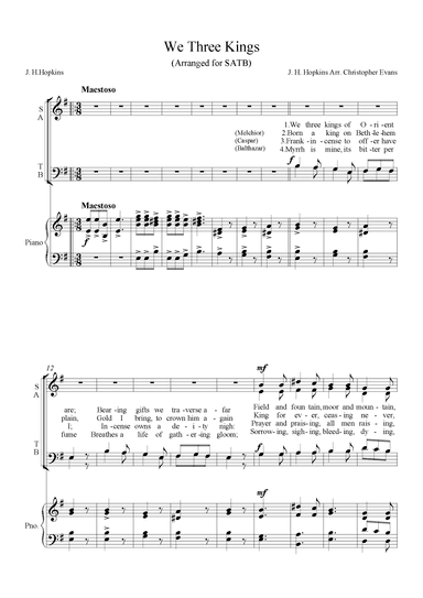 We Three Kings (SATB) Christmas Anthem (arr. Christopher Evans)