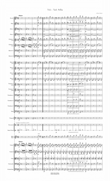 Tick Tack Polk for orchestra (arr. Editions Glenn Michael, Caracas, Venezuela)