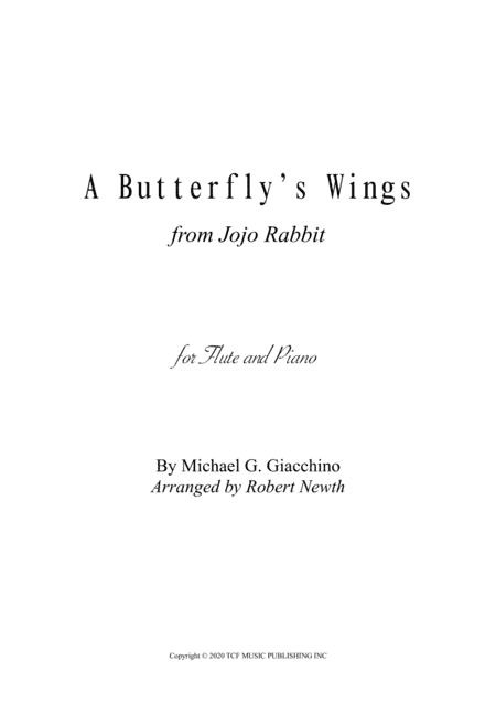 Butterfly's Wings (arr. Robert Newth)