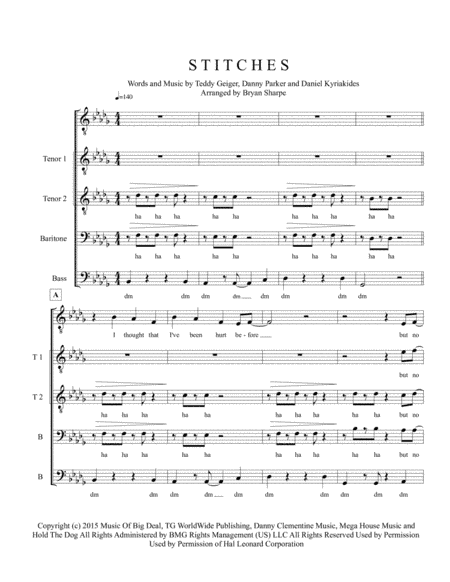 Stitches (arr. Bryan Sharpe)