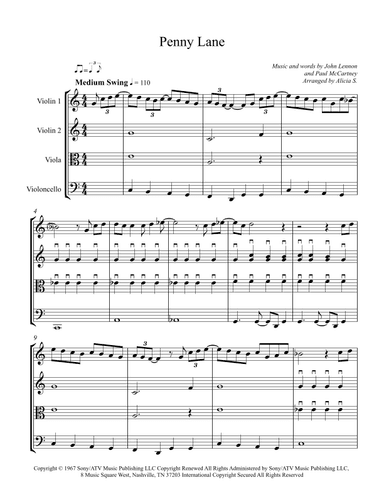 Penny Lane (arr. Alicia S.)