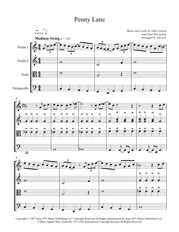 Penny Lane (arr. Alicia S.)