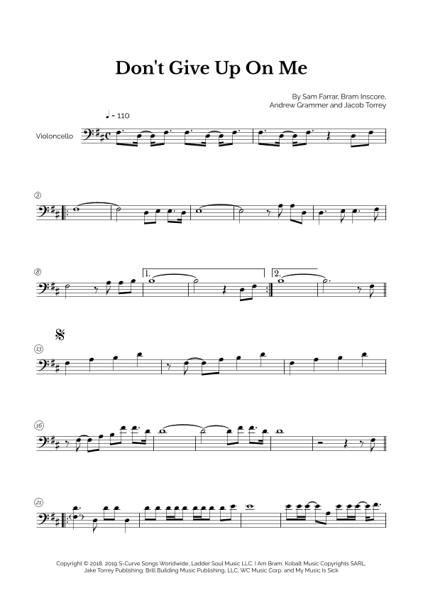 Don't Give Up On Me (arr. Marcos Soares)