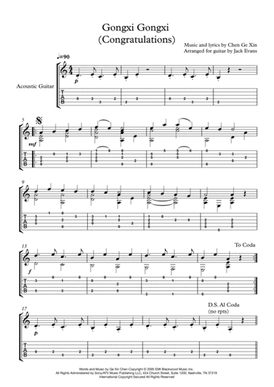 Gong Xi Gong Xi (arr. Jack Evans)