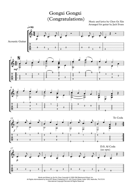 Gong Xi Gong Xi (arr. Jack Evans)
