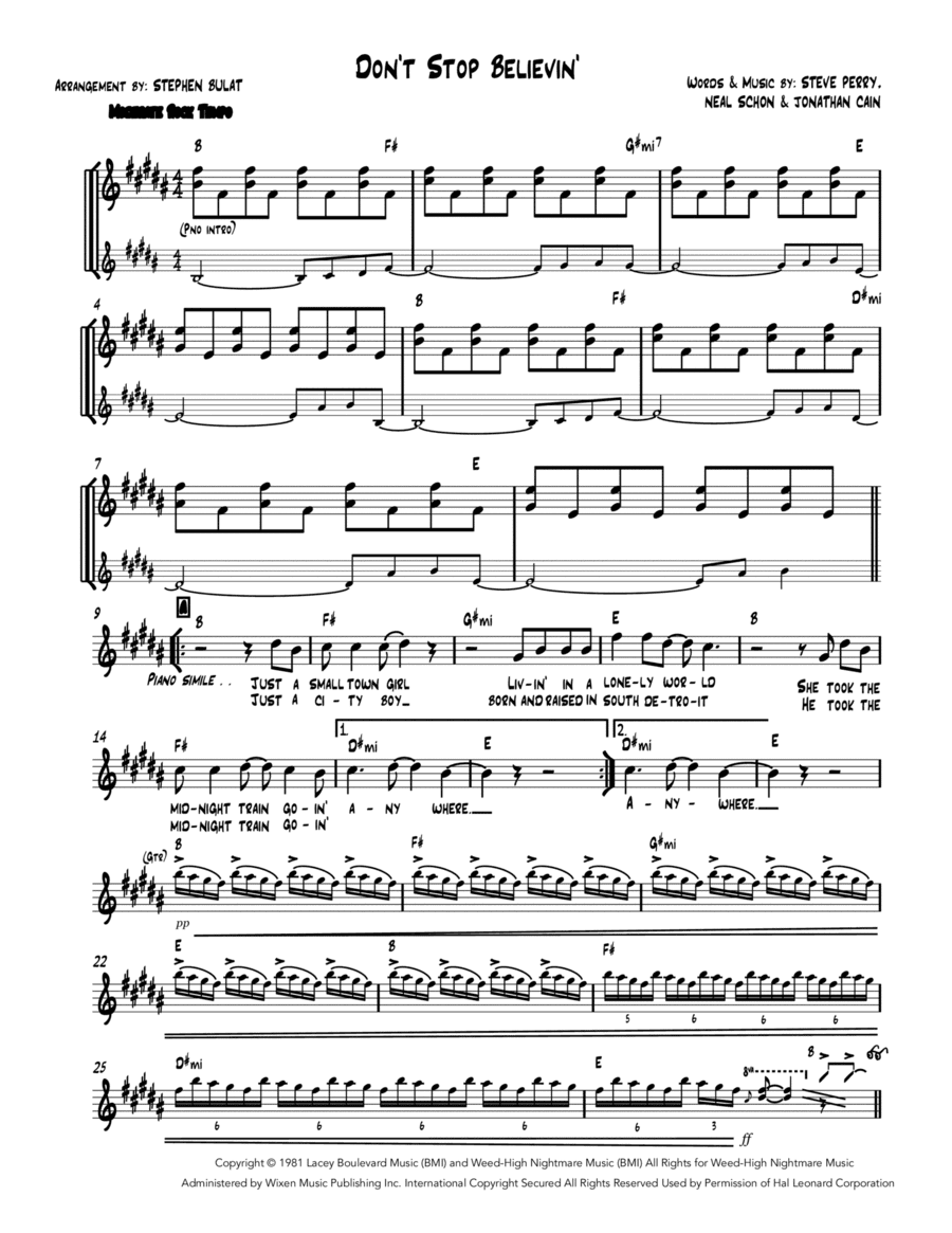 Don't Stop Believin' (arr. Stephen Bulat)