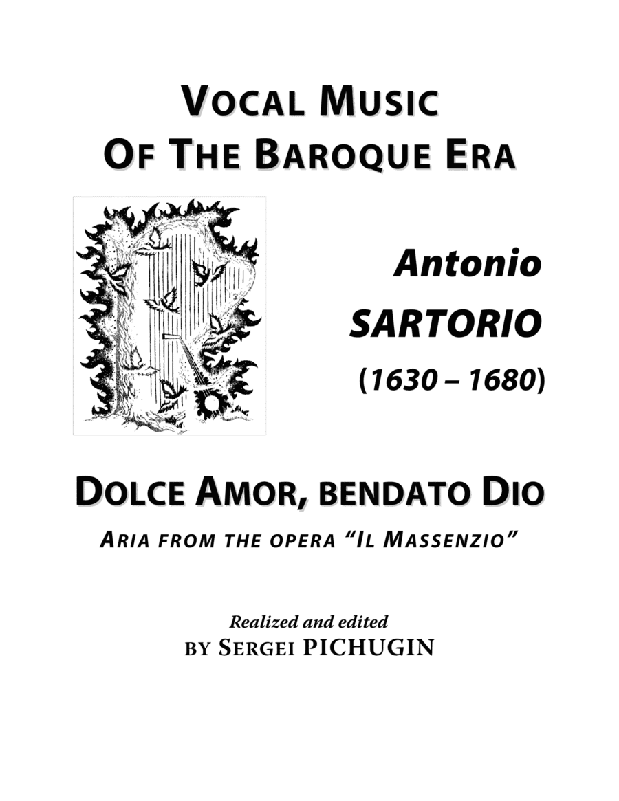 SARTORIO Antonio: Dolce Amor, bendato Dio, aria from the opera "Il Massenzio", arranged for Voice an (arr. Sergei PICHUGIN)