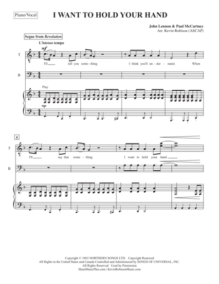 I Want To Hold Your Hand (arr. Kevin Robison)