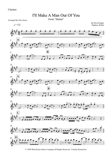 I'll Make A Man Out Of You (arr. Alex Souza)