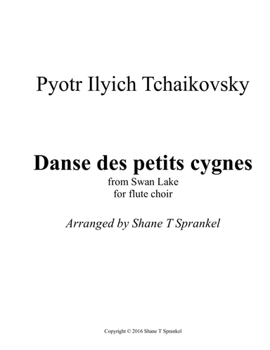 Danse des petits cygnes from Swan Lake (arr. Shane T Sprankel)